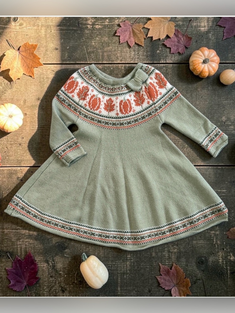 Blueberi boulevard girls 2T Fall Thanksgiving Portrait Pumpkin knit dress